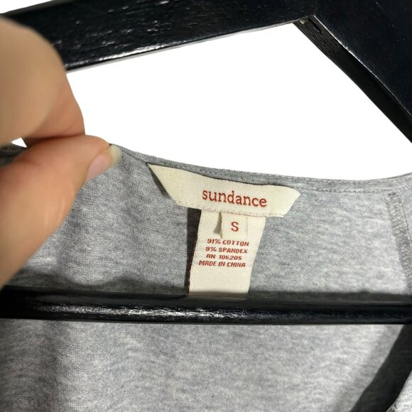 Sundance Grey Long Sleeve Ruched Scoop Neck Top Small - Picture 3 of 7